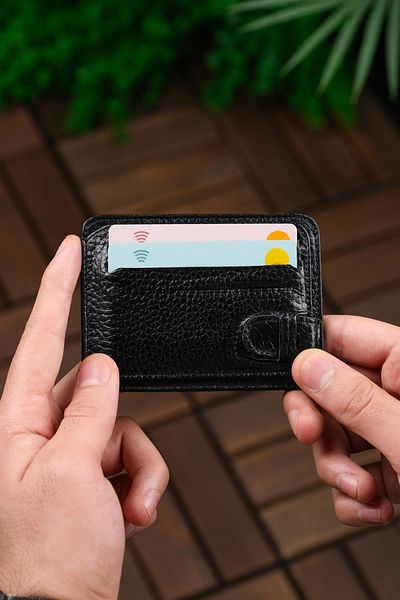 VANİLLA COLLECTİON Θήκη κάρτας από γνήσιο δέρμα Super Thin Belted Model Wallet Portfolio