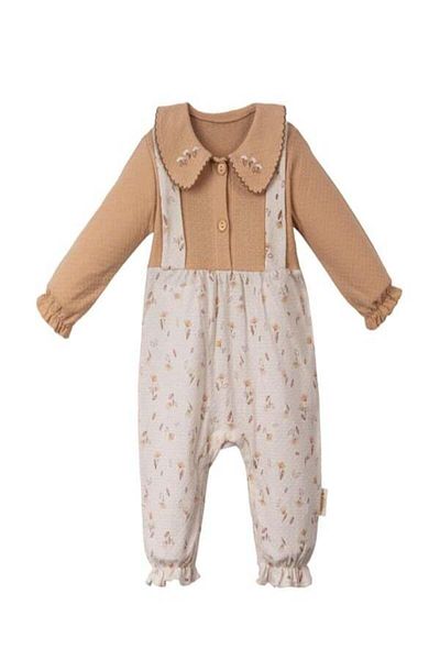 minibambi Ecru Baby Girl Romper - Yancheng Salopetli