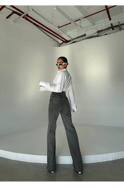 Diviny Stoned High Waist Palazzo Cut Jean