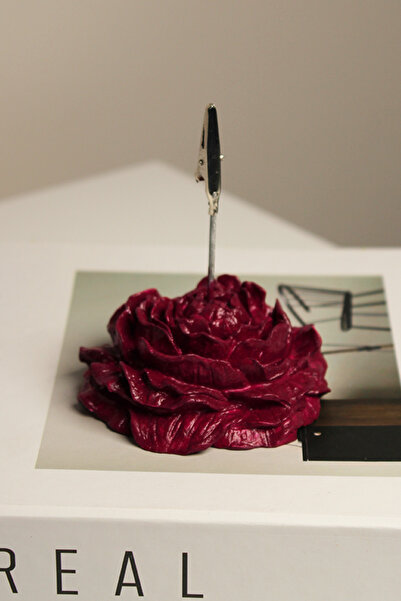 The Craft Thor حامل ملاحظات خرساني من الفاوانيا باللون العنابي - حامل صور