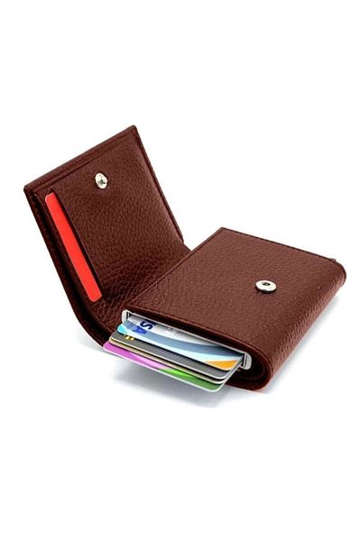 The East Polo Club Faux Leather Men's Mechanism Claret Red Card Holder Wallet Portfolio