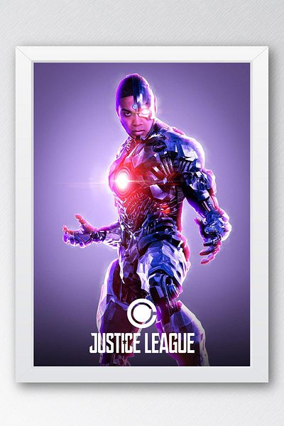 Saturn Ζωγραφική με πλαίσιο Cyborg της Justice League - Ζωγραφική με αφίσα της Justice League