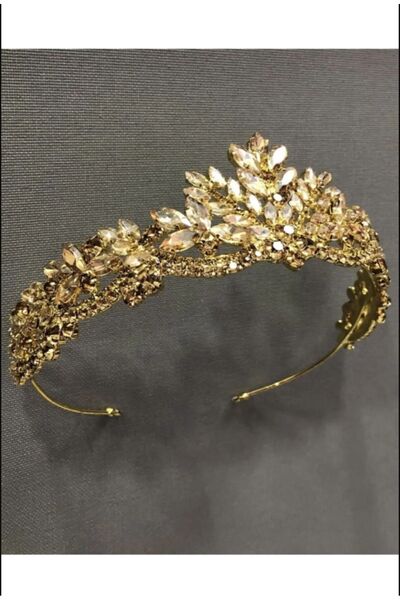 Hobigram Santa Maria Gold Elegant Hair Accessory Bridal Tiara for Your Most Beautiful Moments