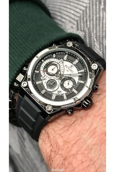 Reward Brand Black Silicone Band, Functions Active Men's Wrist Watch+Bracelet