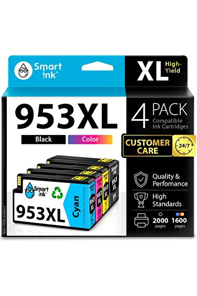 HP Muadil Beyaz Kutu 953xl Officejet Pro 7720 7730 7740 8710 8715 8720 8725 Printer Takım 4 Adet