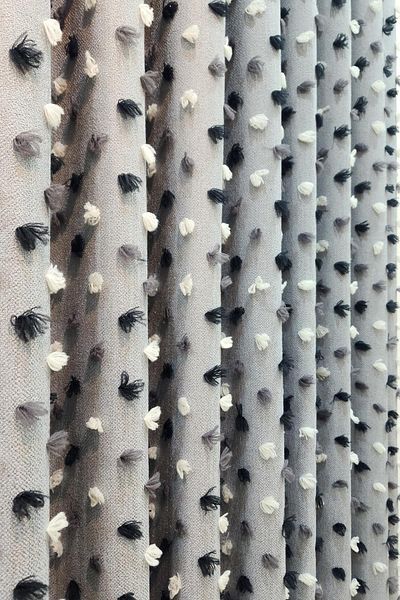 RÜYAPER Pastel Tassel Background Curtain Gray Color - Modern and Joyful Design