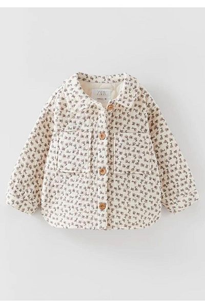 MİKMİKS Flower Pattern Girl's Quilted Coat