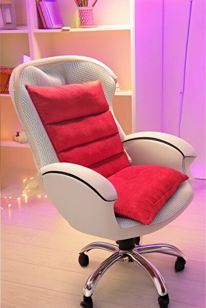 Ralwiarro وسادة كرسي مكتب لتقويم العظام باللون الأحمر - وسادة كرسي ضيف لدعم ا...