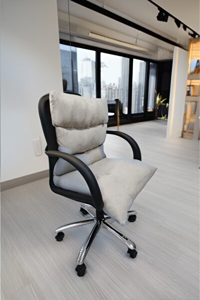 Ralwiarro وسادة كرسي مكتب لتقويم العظام باللون البيج - وسادة كرسي ضيف لدعم الظهر