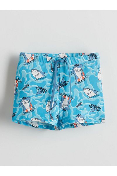 LC Waikiki New Season Elastic Waist Printed Boy's Boxer Swimsuit - S5L710Z4