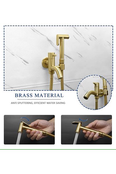 OEM Bathroom Toilet Bidet Tap Spiral Bidet Special Cleaning Matte Gold Imported