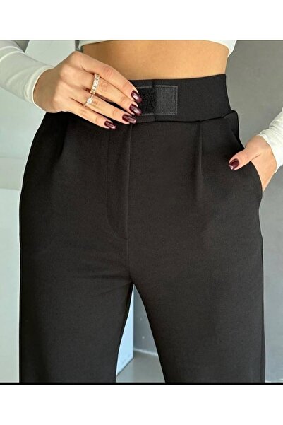 02Lady Fashion Γυναικείο παντελόνι Plaszo με φαρδύ πλισέ Velcro