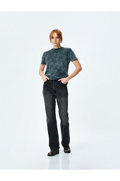 Koton Cotton Tie Dye Print Short Sleeve Crew Neck T-Shirt