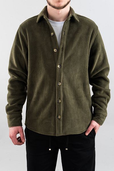bombe Slim Fit Ανδρικό πουκάμισο Ξυλοκόπος Fleece Πράσινο Μαύρο