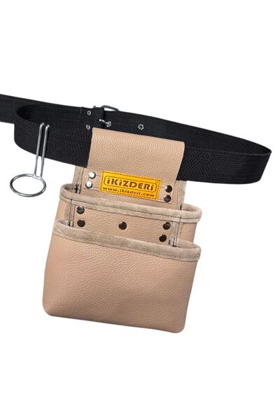 İKİZ DERİ ÜRÜNLERİ FONKSİYONEL İKİ BÖLMELİ ÇOK AMAÇLI DERİ ALET ÖNLÜĞÜ GRİ