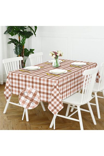 Evim Dusty Rose Canvas Tablecloth - Liquid Proof and Stain Resistant