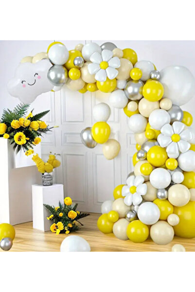 Çemrek Süs Parti Набір повітряних кульок «Жовті та білі бджоли» з 104 штук