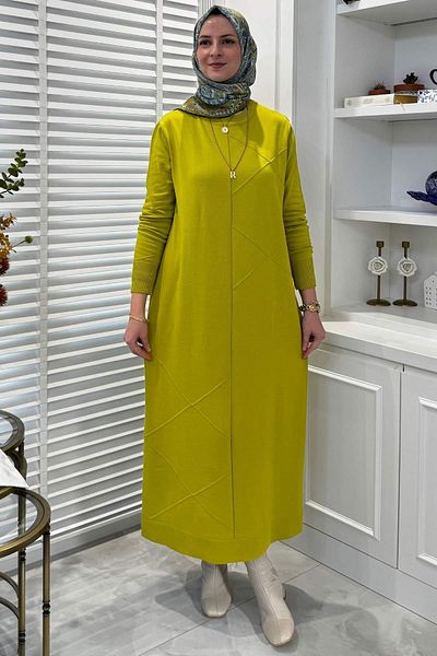 Rabia Şamlı Armağan Πλεκτό Φόρεμα Fat Green