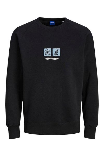 Jack & Jones Jorportland Box Sweat pentru bărbați cu gât crew 12262958   Negru