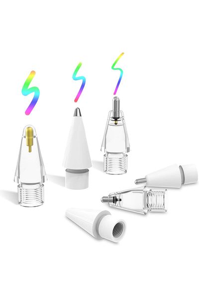 Fogy 6 Replacement Drawing Tips for iPad Pro/Mini/Air Durable for Apple Pencil 2Nd/ 1St Generation and Pencil Pro/Usb-C