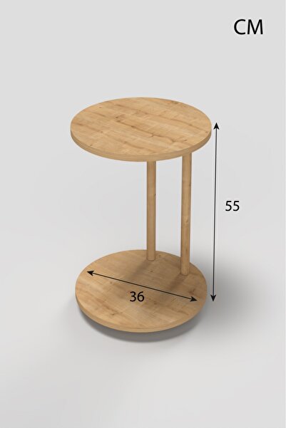 DESENGO Safir Meşe C Sehpa,yan Sehpa,sunum Sehpası,çay Sehpası, Kahvaltı Sehpası