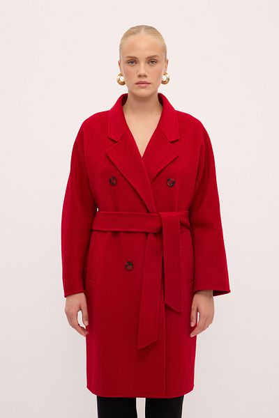 Love My Body Belted Wool Blend Coat