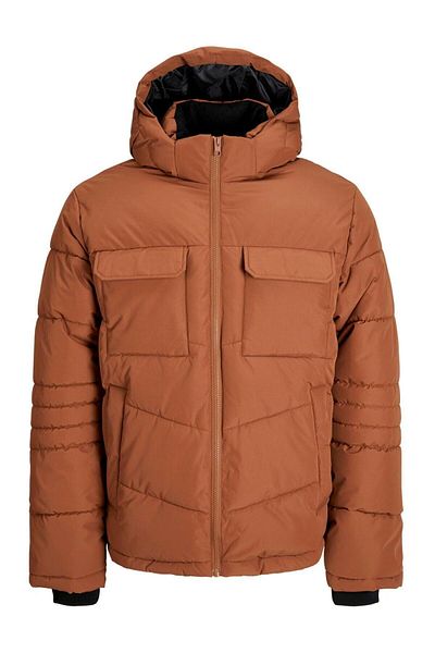 Jack & Jones Palton puf pentru bărbați cu glugă și fermoar - Construcție
