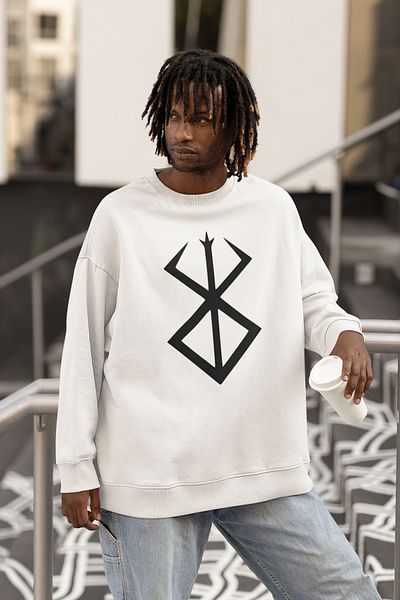 SEVBANO Berserk Anime Logo Printed Unisex Oversize Sweatshirt