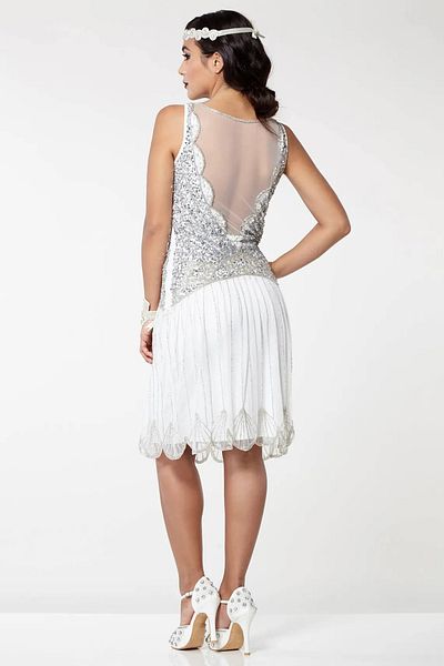 GATSBYLADY LONDON ELAINA - HAND EMBROIDERED, Rhinestone and Scale Detailed DRESS