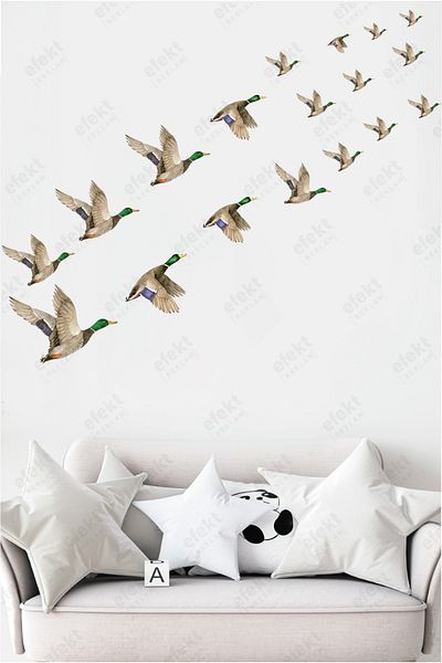 efekt reklam Gâște zburătoare Decorative Living Bucătărie Balcon Home Set de autocolante de perete Flock of Geese (35 buc.)