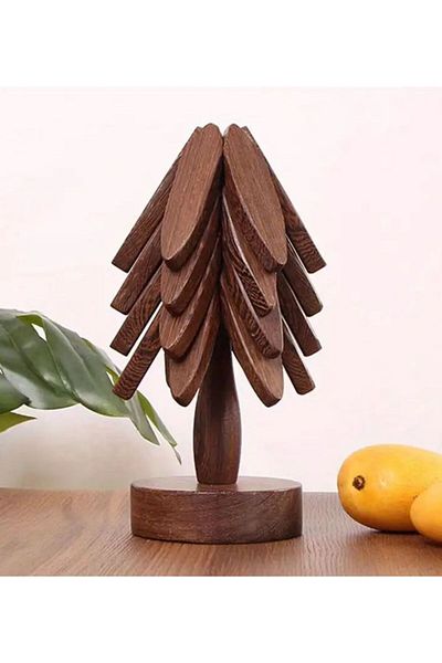 Yıldız Accessory Special Design Aesthetic Pine Tree Trivet Set