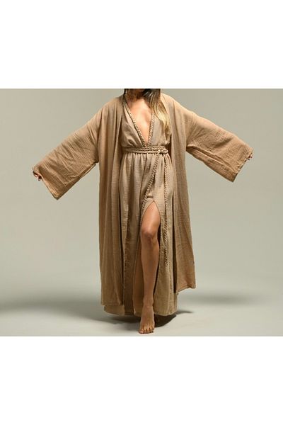 Tfifty Muslin Fabric Long Oversize Kimono
