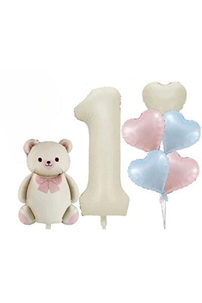 Bkmc Ρετρό διακοσμητικό σετ πάρτι γενεθλίων με αρκουδάκι, αρχαία εποχή και μπ...