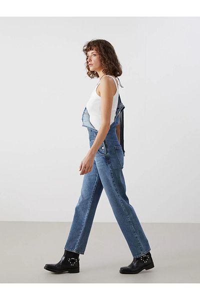 LC Waikiki Lcw Vision Indigo Square Neck Straight Straps Women's Jean Salopet