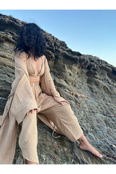 Tfifty Muslin Fabric Long Oversize Kimono