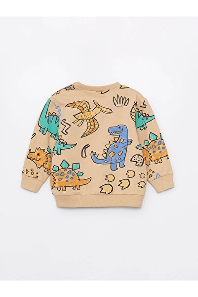 LC Waikiki LCW baba bézs nyakú, hosszú ujjú, nyomott kisfiú pulóver és melegítőnadrág 2 részes szett