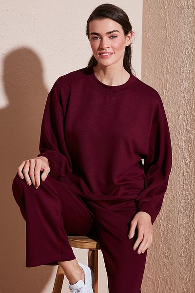 Lela Sweat pentru scuba, cu decolteu elastic, cu potrivire supradimensionată 5865879