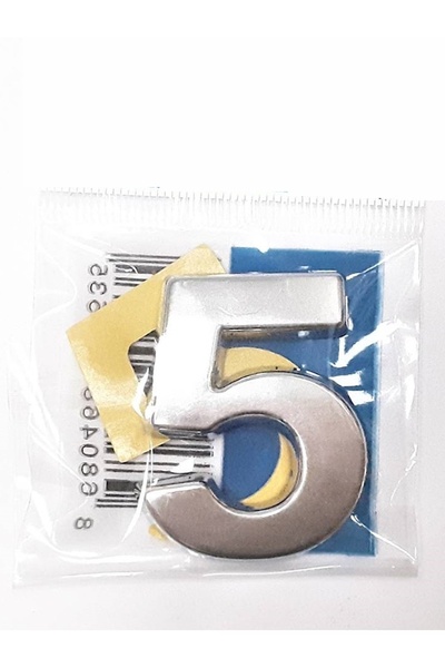 4 Cm Plastic Chrome Plated Door Number - 5