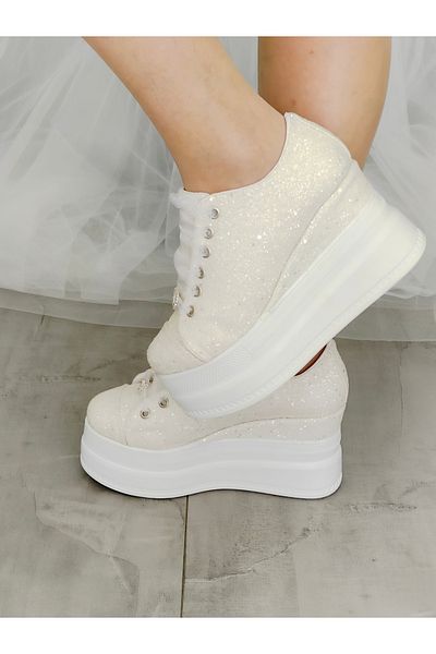 Ayakkabı Tutkusu Stilo ® Glitter Bridal Shoes Loose Sole Evening Dress Bridal Sneakers