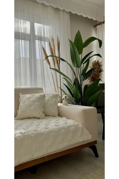 best house decor غطاء كرسي بذراعين Pompom يغطي مكانًا للجلوس لشخص واحد