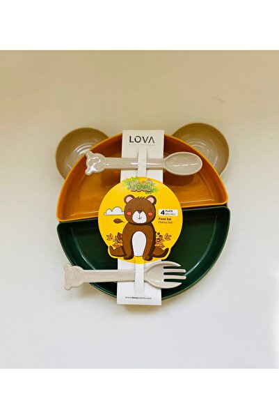 LOVA PLASTİK مجموعة أطباق الطعام - طبق الوجبات التكميلية للأطفال من يوغي - طب...