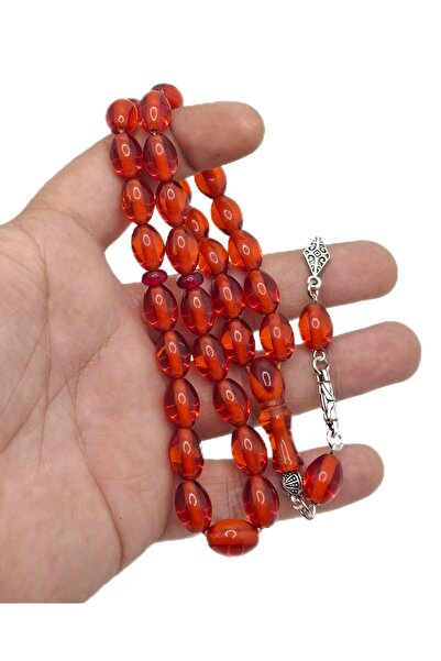Han Ticarethane Culoarea portocalie Beyzi Cut Fire Amber Tasbih