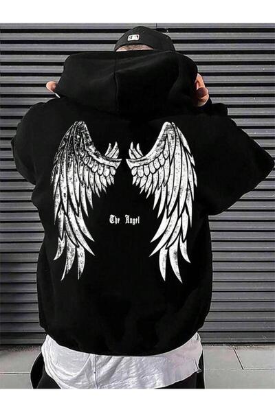 Oneoctobeer Unisex με στάμπα στην πλάτη Oversize φούτερ με κουκούλα