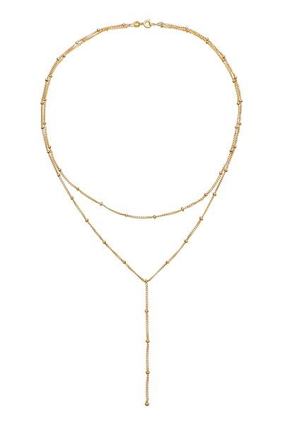 ELLI Necklace Ladies Y-chain Layer Balls In 925 Sterling Silver