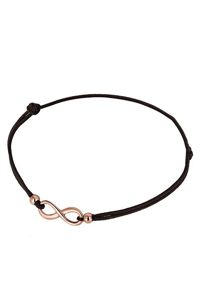 ELLI Bracelet Ladies Infinity Symbol Elastic Black In 925 Sterling Silver
