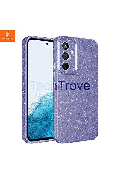 TechTrove Samsung Galaxy S23 Fe Kılıf Kamera Korumalı Simli Lüks Kapak
