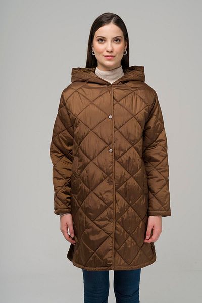 Olcay Hooded Side Slit Quilted Coat TABA 6495
