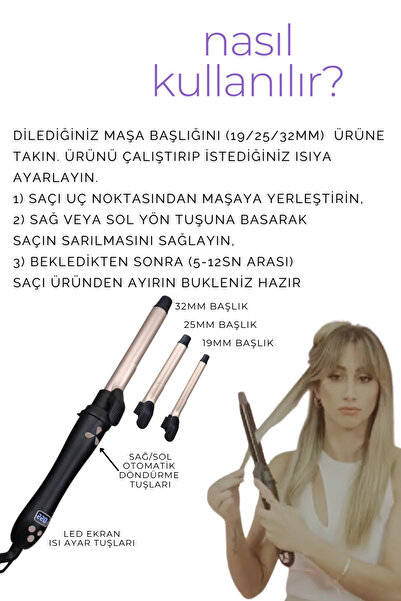 Shibowavy Classic Type Automatic Tongs with 3 Heads (19mm / 25mm / 32mm) Updated New Version