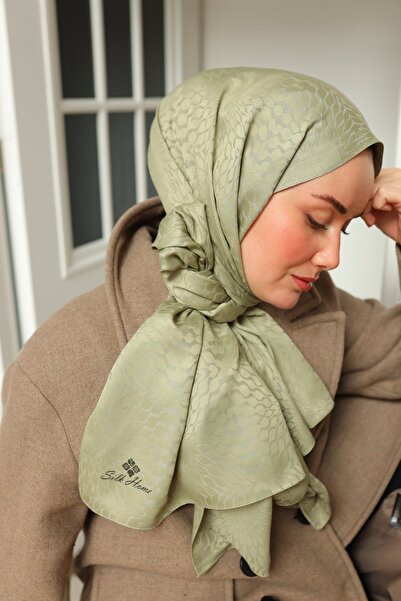 Silk Home Batik Pattern Jacquard Deluxe Shawl - Aqua Green