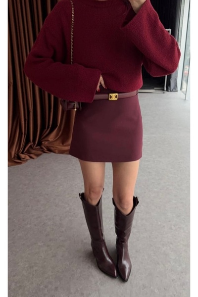 ALLWIN Stradi Marka Bordo mini etek